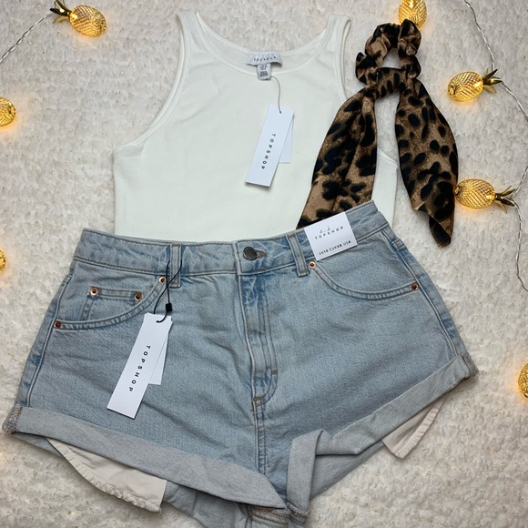 Topshop Pants - topshop high waisted kiki shorts